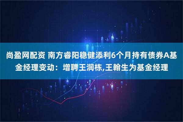 尚盈网配资 南方睿阳稳健添利6个月持有债券A基金经理变动：增聘王润栋,王翰生为基金经理